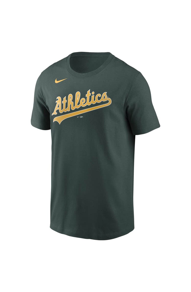 Nike Men's Nike Green Oakland Athletics Team Wordmark T-Shirt, Alternate, color, 