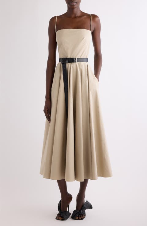 Sliced Cotton Poplin Dress