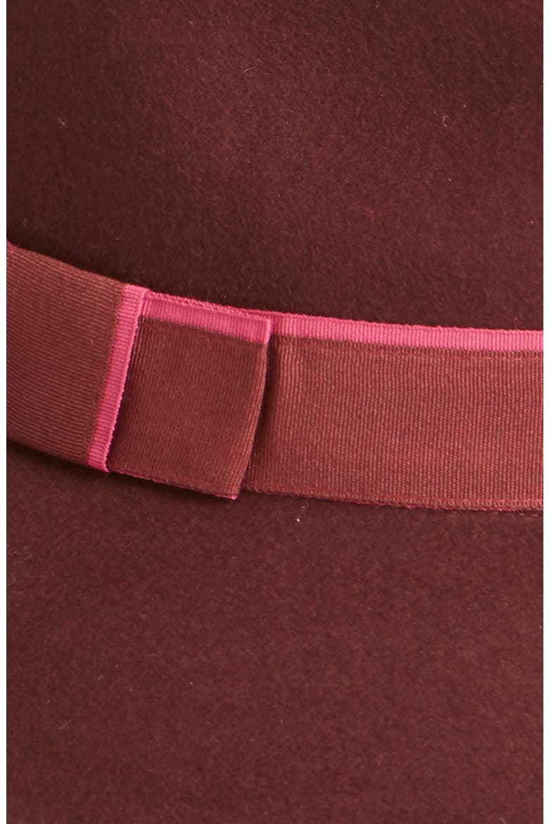 Double Banded Wool Fedora, Alternate, color, BURGUNDY LONDON