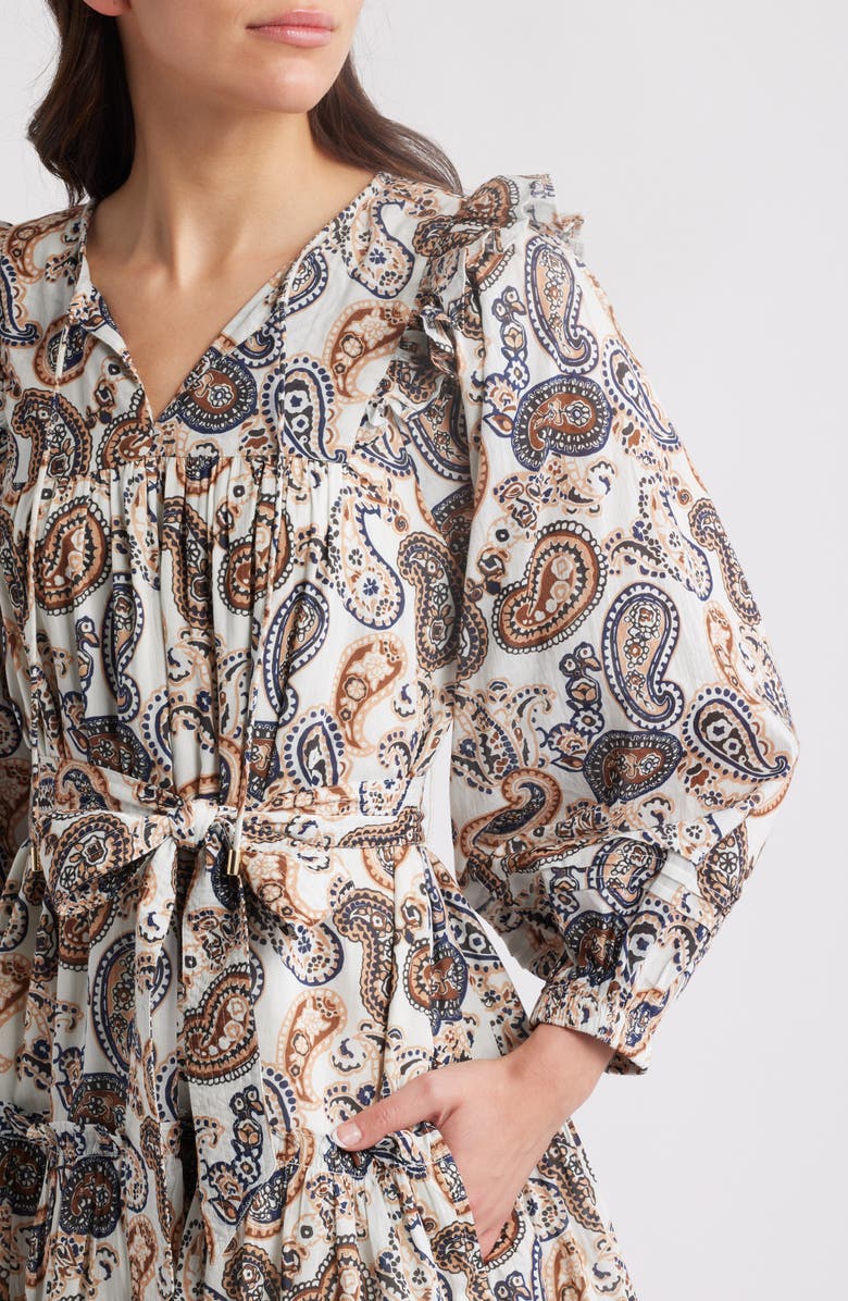 Cleobella Gracelyn Paisley Long Sleeve Organic Cotton Minidress, Alternate, color, 