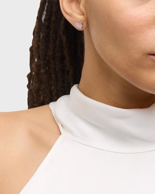 Jan Leslie Heart Stud Earring Set In Sterling Silver In Metallic