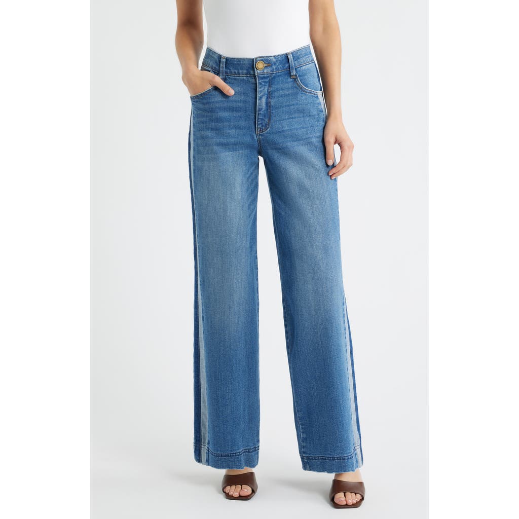 Wit & Wisdom Gracie Skyrise Double Side Seam Wide Leg Jeans In Blue
