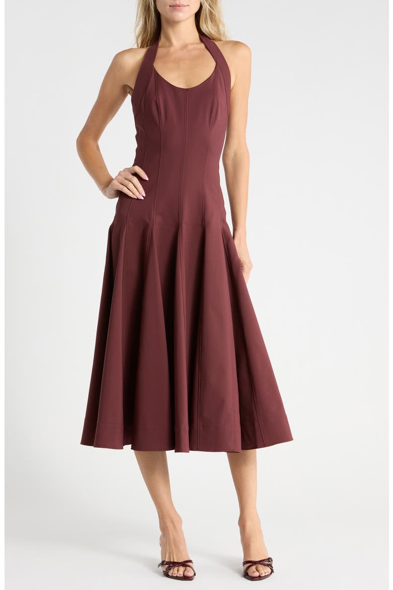 Melissa Halter Dress, Main, color, MAHOGANY