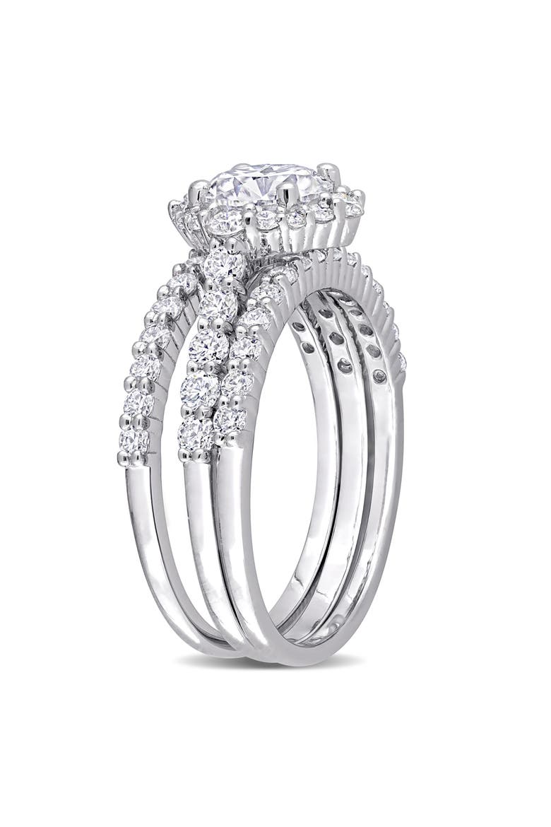 Set of 3 Lab-Created Moissanite Rings, Alternate, color, WHITE/ SILVER