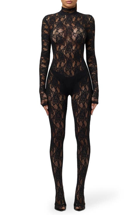 Lace Turtleneck Jumpsuit