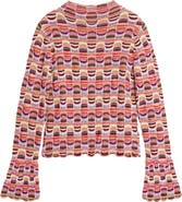 Desigual Stripe Mock Neck Sweater