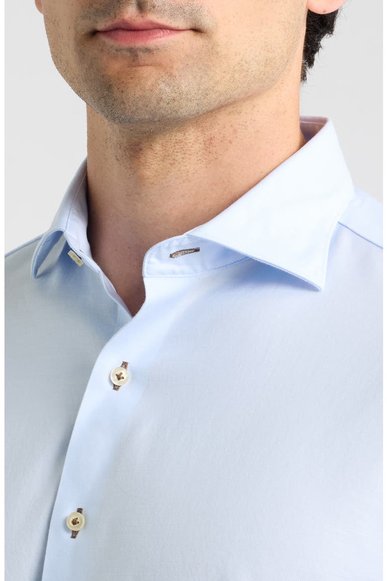 Stretch Twill Solid Long Sleeve Button Up Shirt, Alternate, color, GULF BLUE