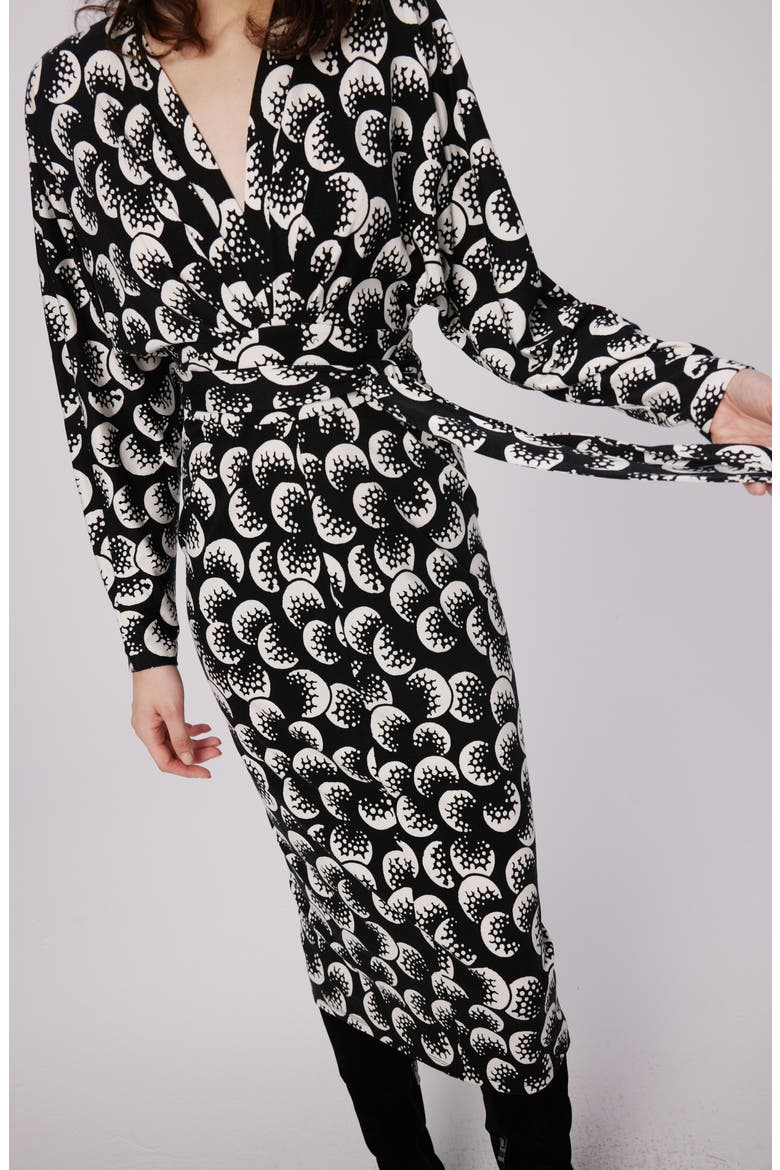 Zidane Abstract Print Long Sleeve Dress, Alternate, color, MOON LANDING LG
