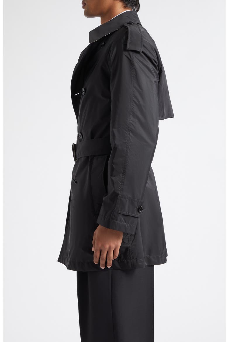 Midlength Nylon Leadenham Trench Coat, Alternate, color, BLACK