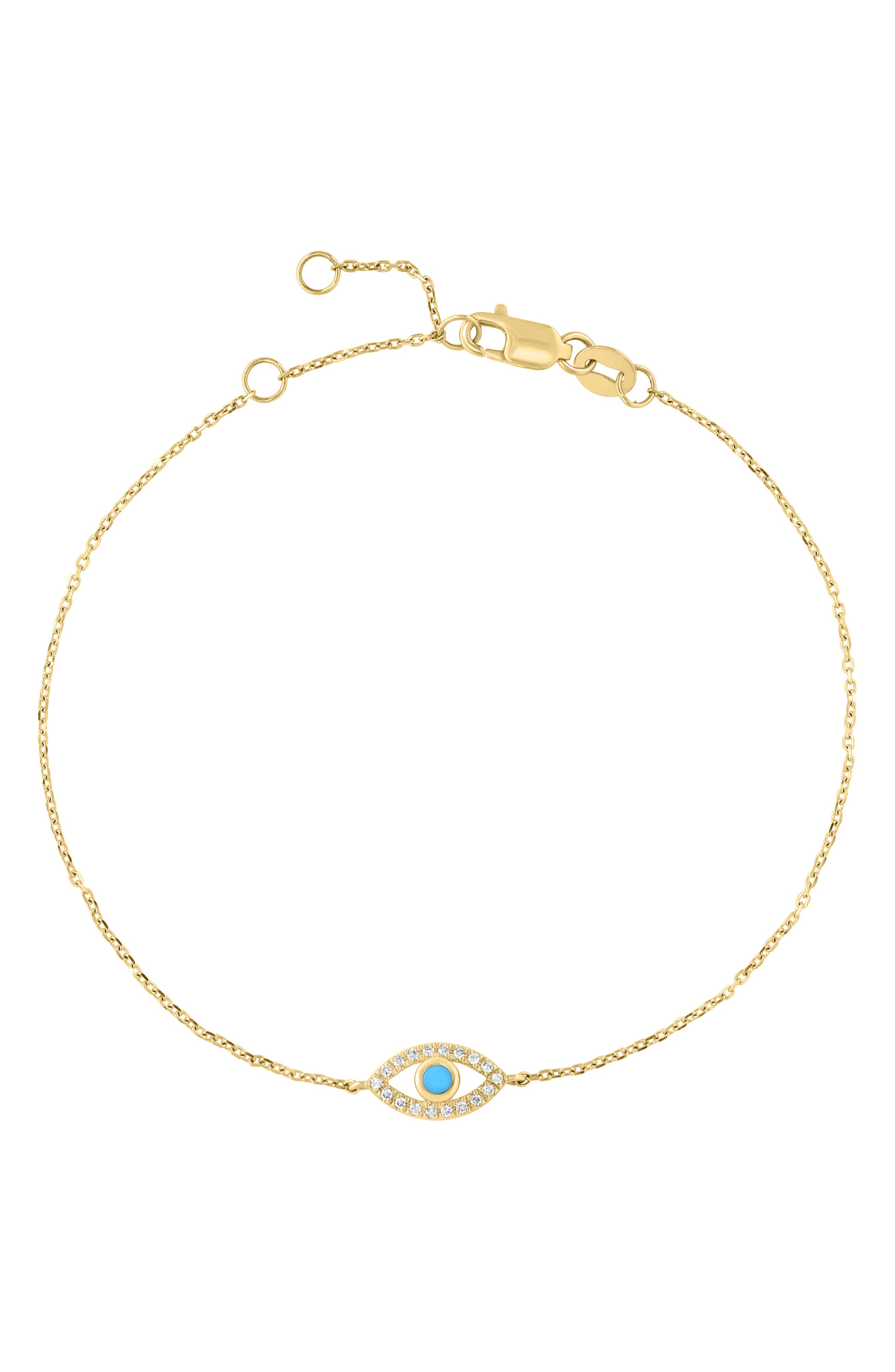 Turquoise & Diamond Evil Eye Bracelet