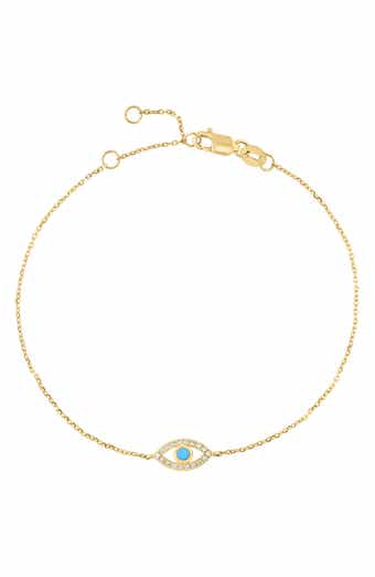 Turquoise & Diamond Evil Eye Bracelet