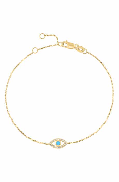 Turquoise & Diamond Evil Eye Bracelet