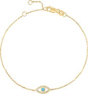 EFFY Turquoise & Diamond Evil Eye Bracelet