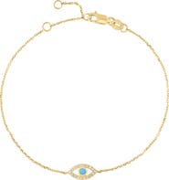 EFFY Turquoise & Diamond Evil Eye Bracelet