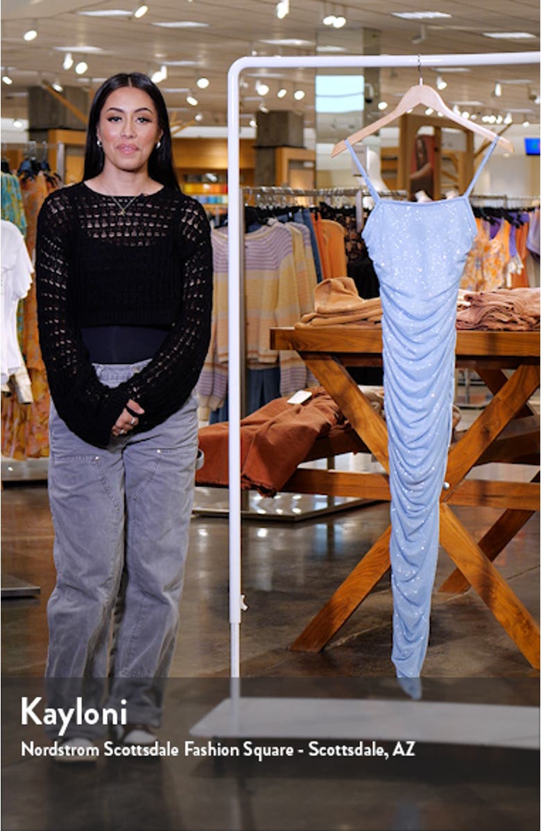 Glitter Matte Ruched Jersey Dress, sales video thumbnail