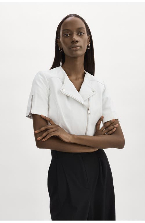 Lamarque Kirsi | Cropped Biker Jacket In White