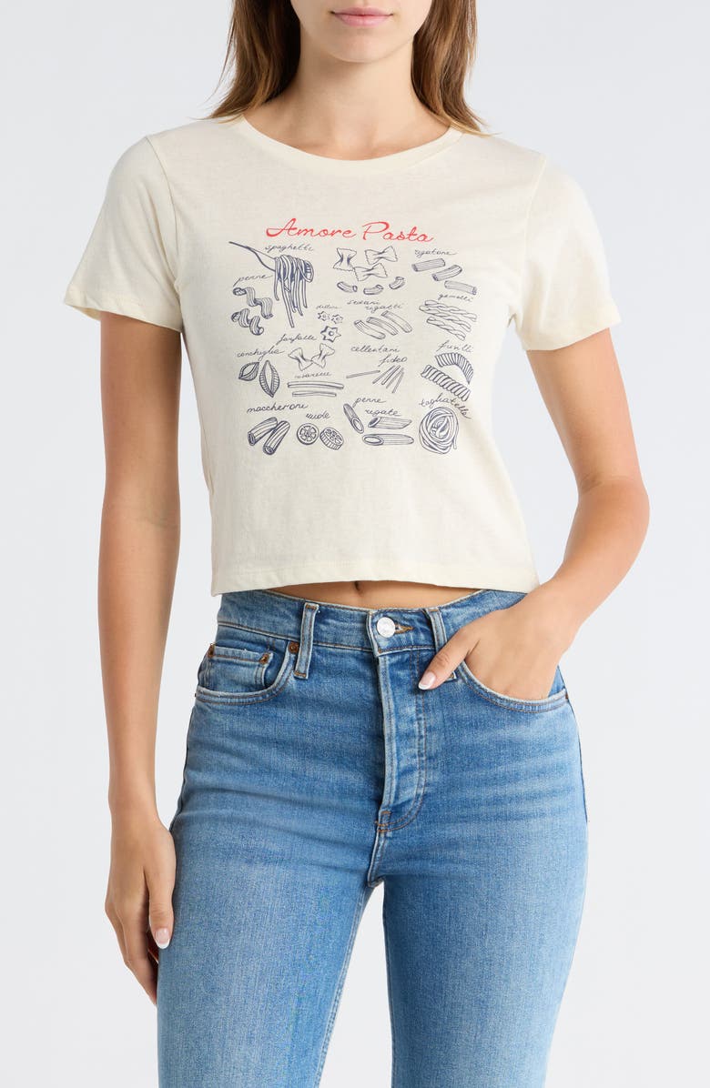 GOLDEN HOUR Amour Pasta Graphic T-shirt, Main, color, Marshmallow