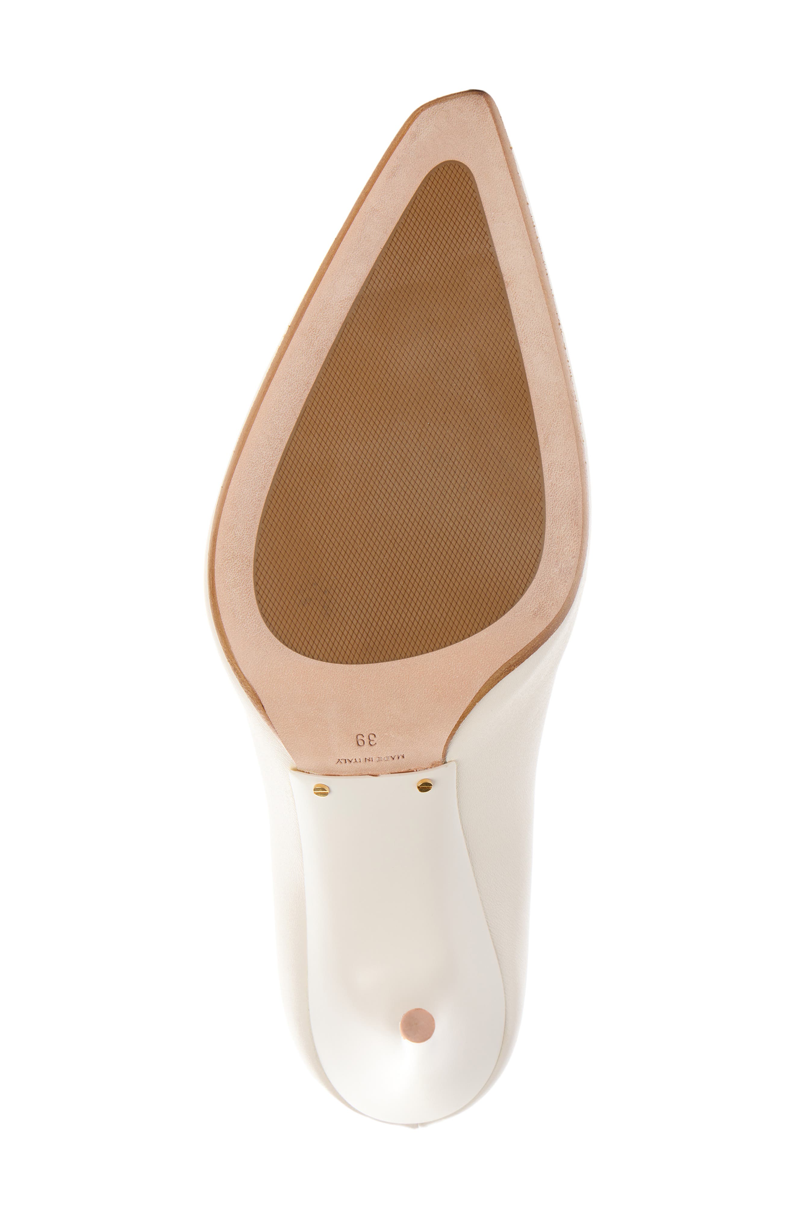 Duchesse Pointed Toe Pump, Alternate, color, WHITE SNOW/ GOLD