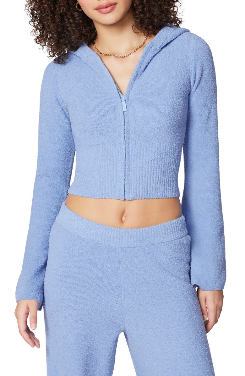 Florence by Mills Cozy Crop Zip Sweater Hoodie, Main, color, Endless Sky