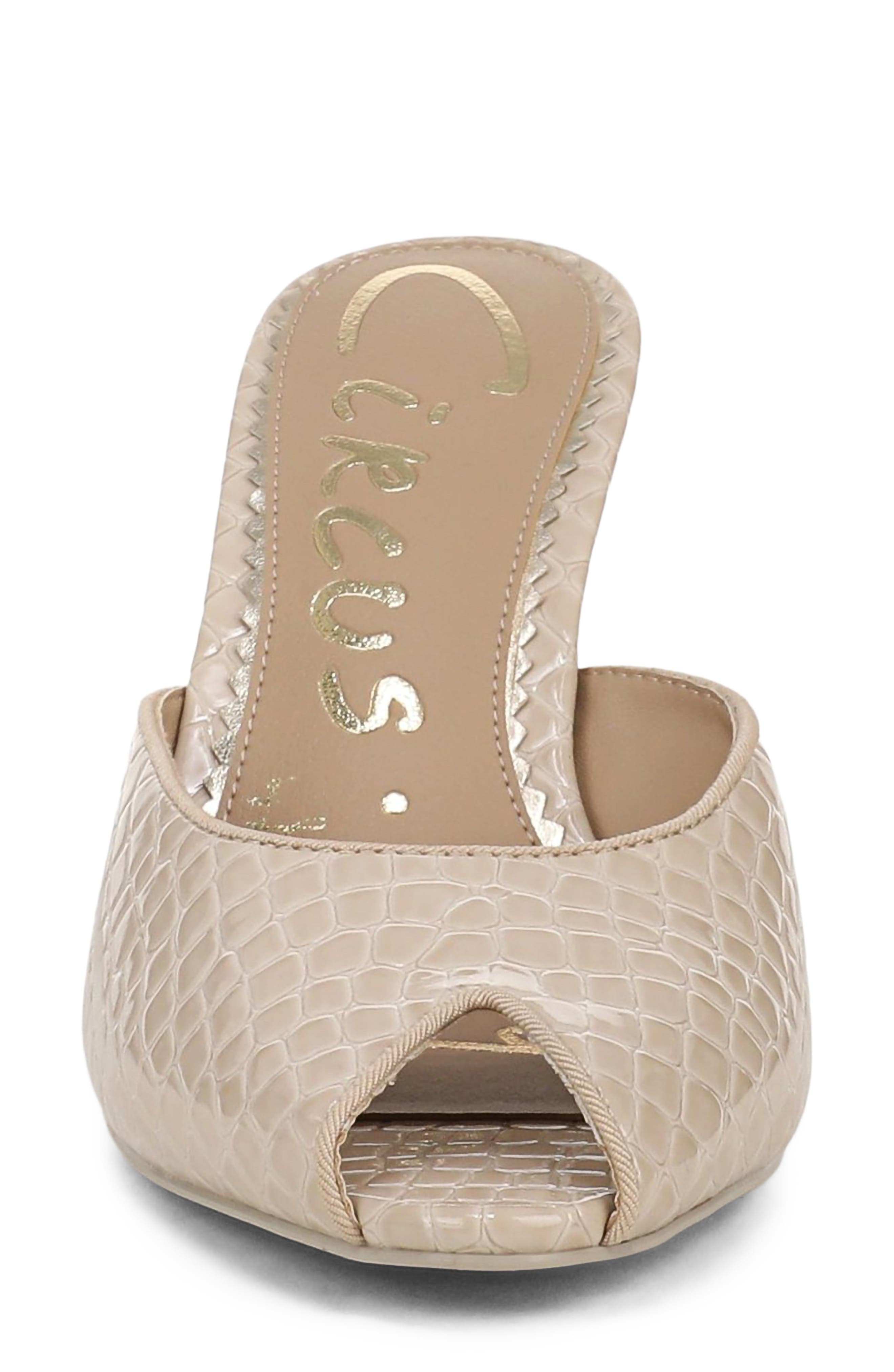 Glenda Peep Toe Slide Sandal, Alternate, color, DARK VANILLA BEAN