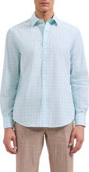 Bugatchi Julian Shaped Fit Check Cotton Button-Up Shirt