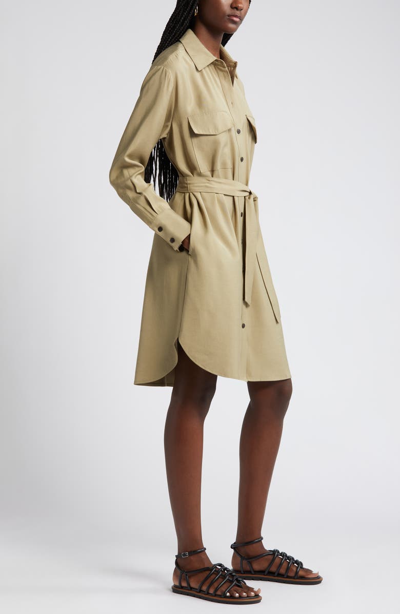 Nordstrom Long Sleeve Belted Shirtdress, Alternate, color, Olive