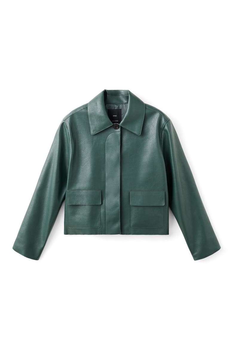 Sabina Faux Leather Jacket, Alternate, color, GREEN