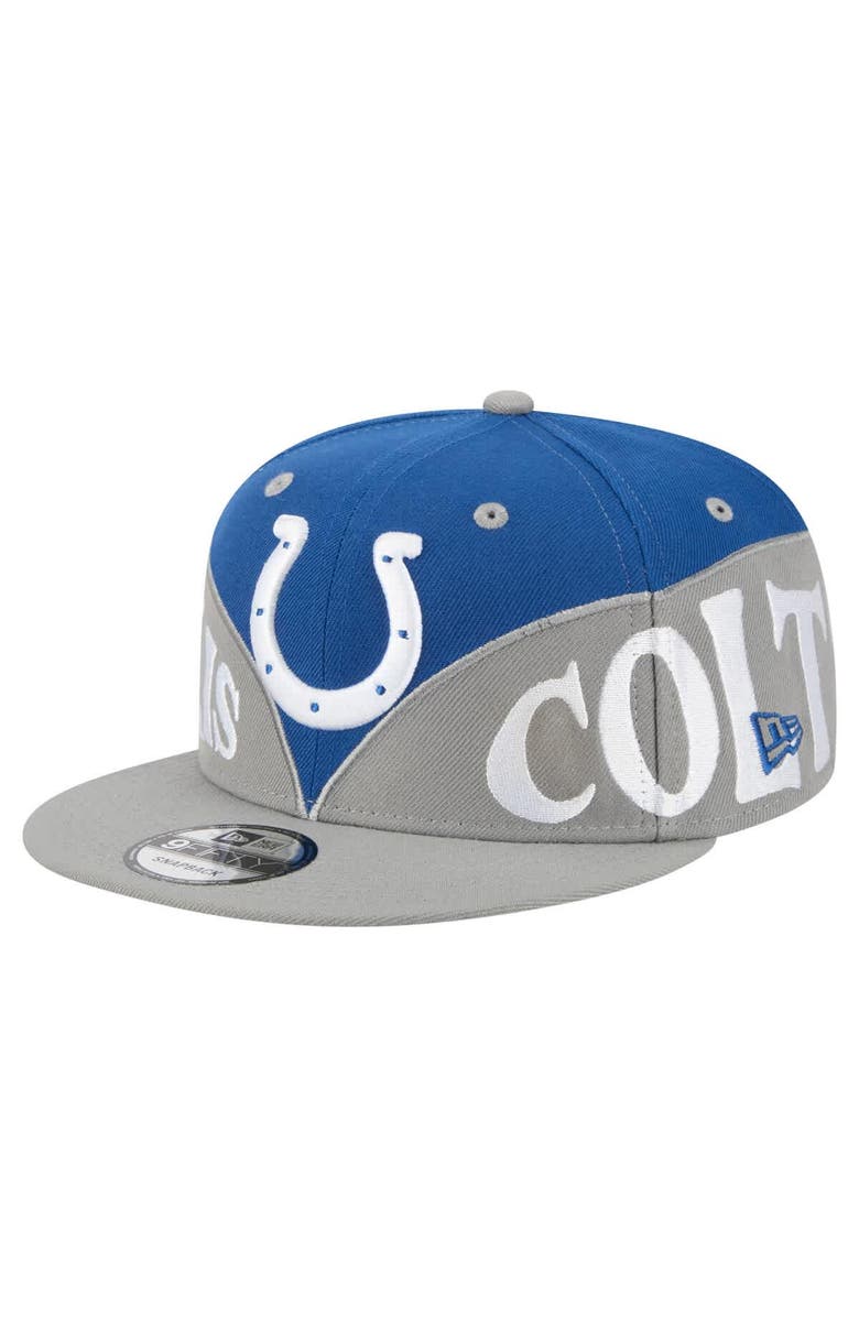 New Era Men's New Era  Royal/Gray Indianapolis Colts Split 9FIFTY Snapback Hat, Alternate, color, Royal