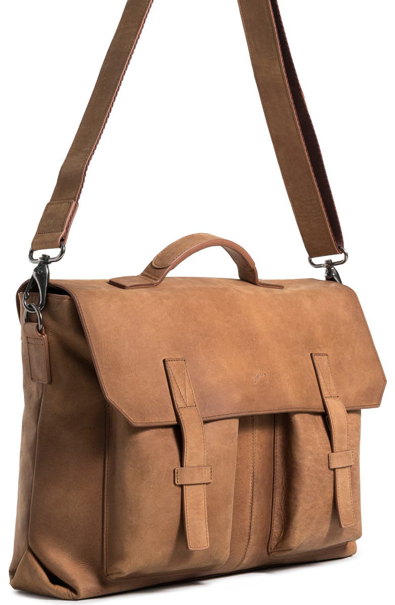 Velez Top Grain Leather Messenger Bag for Men and Women Briefcase Laptop Bag, Alternate, color, Brown