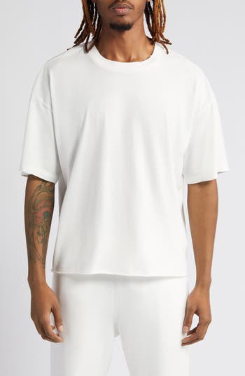 Elwood Core Oversize Crop Cotton T-shirt In White