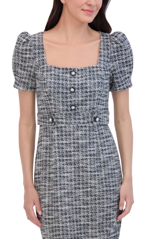 ELIZA J ELIZA J PUFF SLEEVE TWEED SHEATH DRESS