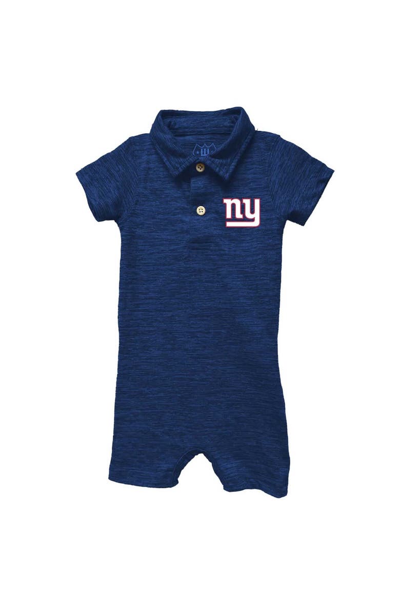 Infant Wes & Willy Royal New York Giants Short Leg Cloudy Yarn Polo Bodysuit, Alternate, color, Royal