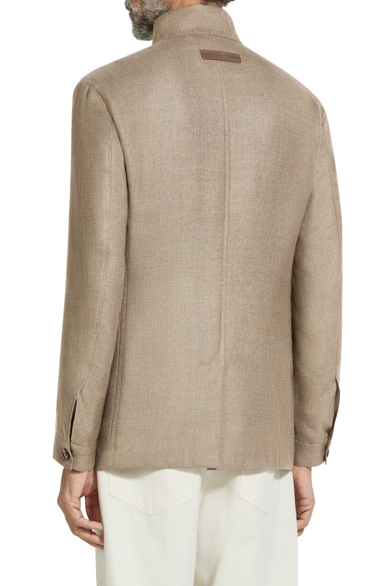 Cashmere, Silk & Linen II Conte Jacket, Alternate, color, LIGHT TAUPE