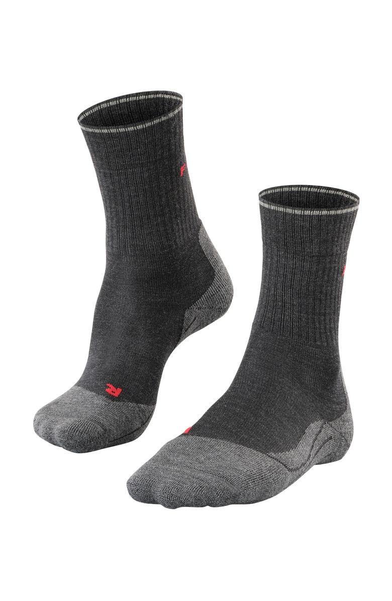 Falke TK2 Explore Wool Silk Hiking Socks, Main, color, Anthracite Melange