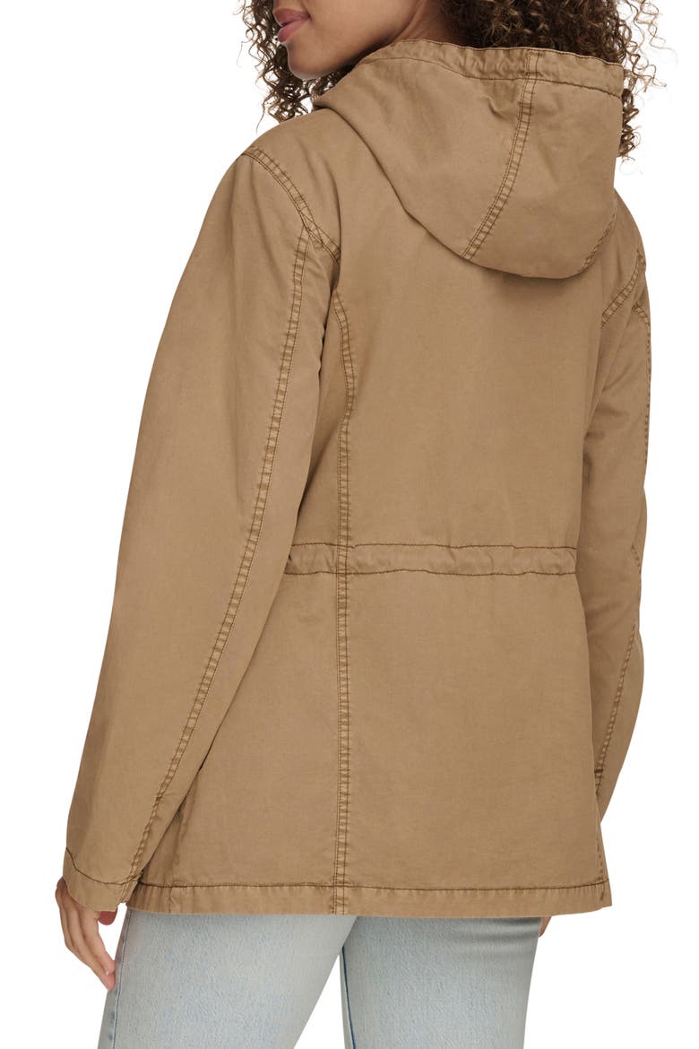 Military Four-Pocket Zip Hooded Jacket, Alternate, color, CAMEL