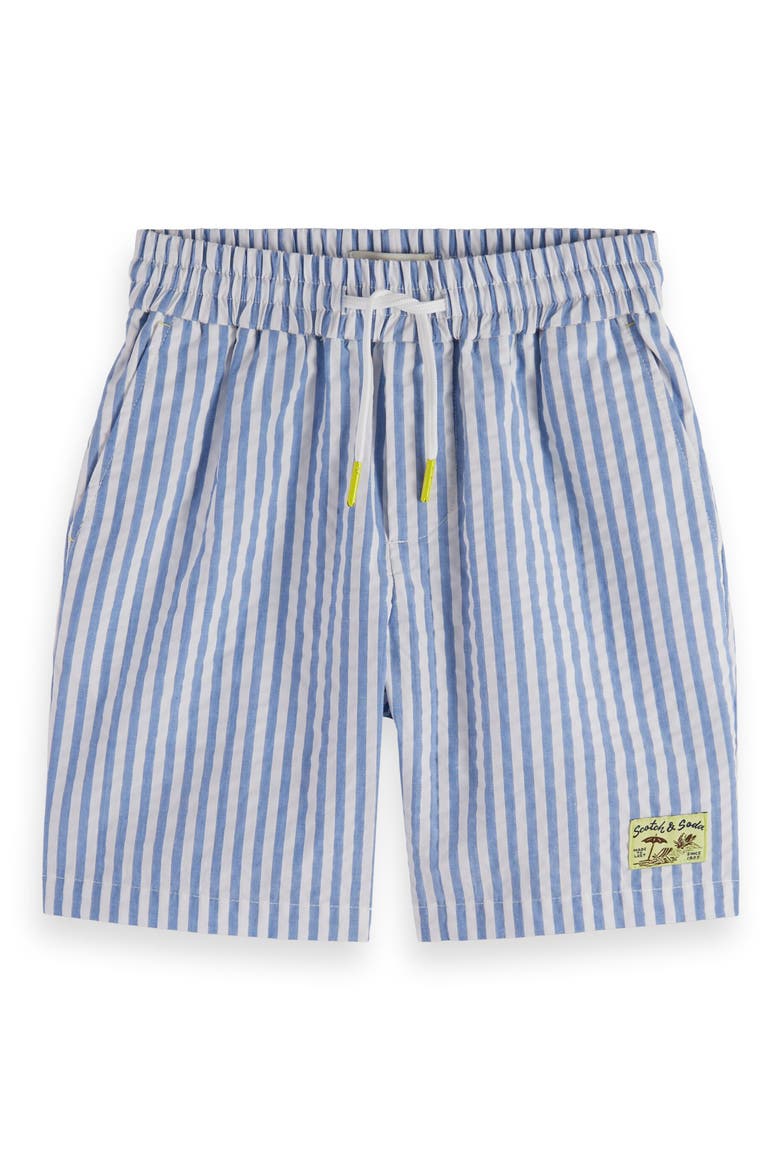 Kids' Stripe Cotton Seersucker Bermuda Shorts, Main, color, SKY BLUE / WHITE STRIPE