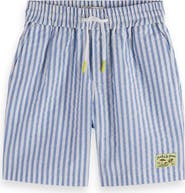 Scotch & Soda Kids' Stripe Cotton Seersucker Bermuda Shorts