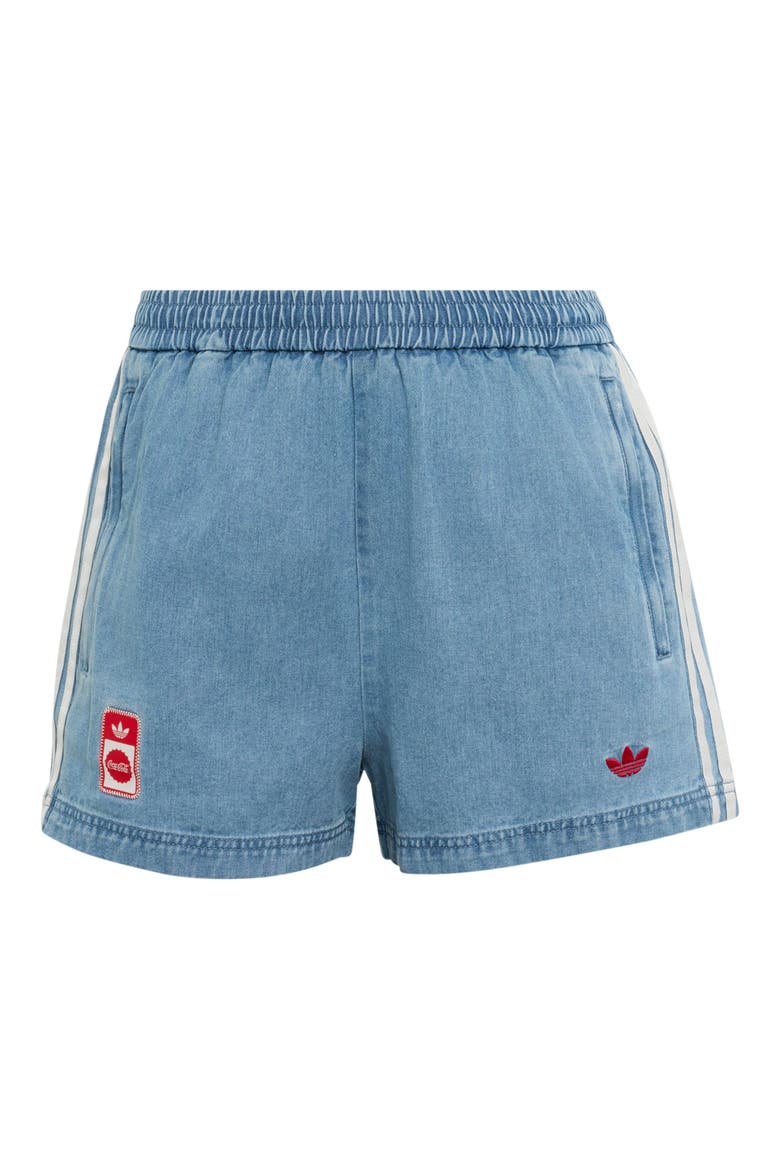 Striped Denim Shorts, Alternate, color, LIGHT BLUE