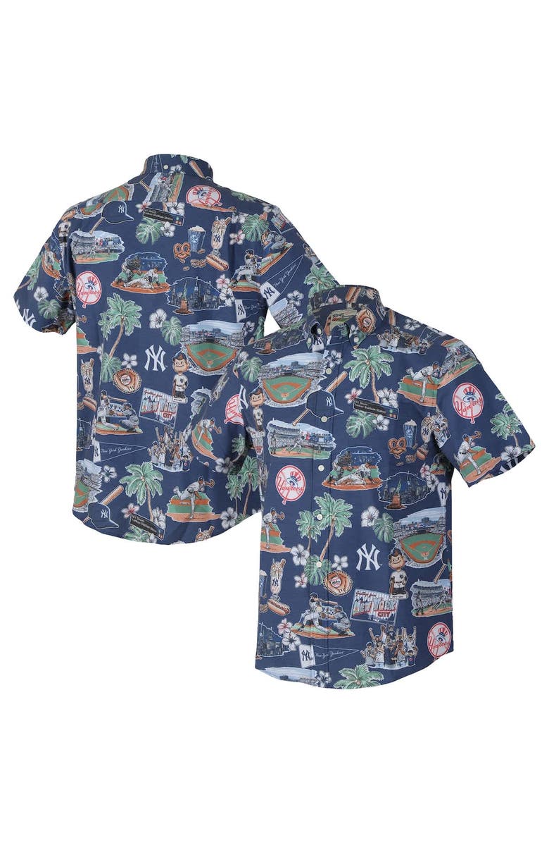 Reyn Spooner Men's Reyn Spooner Navy New York Yankees Scenic Tri-Blend Button-Down Shirt, Main, color, Navy
