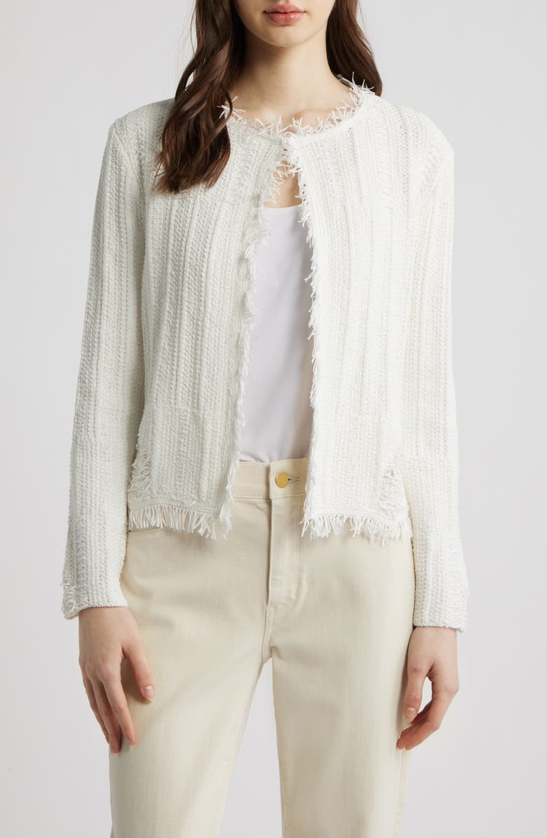 KOBI HALPERIN Marlee Fringe Cardigan, Main, color, Ivory
