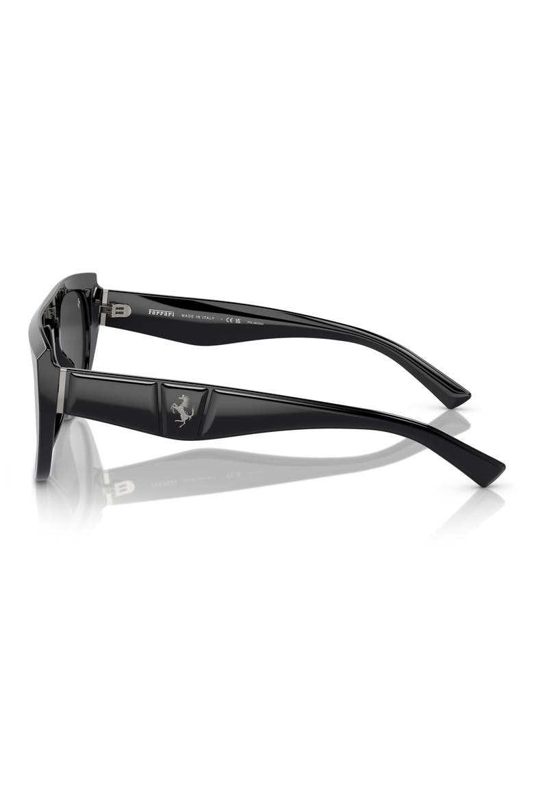 56mm Polarized Pilot Sunglasses, Alternate, color, BLACK / POLAR BLACK MIRROR