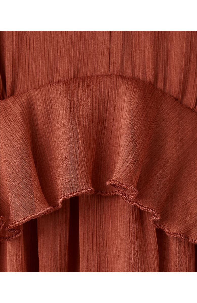 MANGO Ruffle Flutter Sleeve Maxi, Alternate, color, Burnt Orange