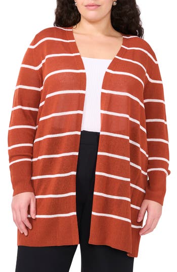 Halogen ® Stripe Longline Cardigan In Brown