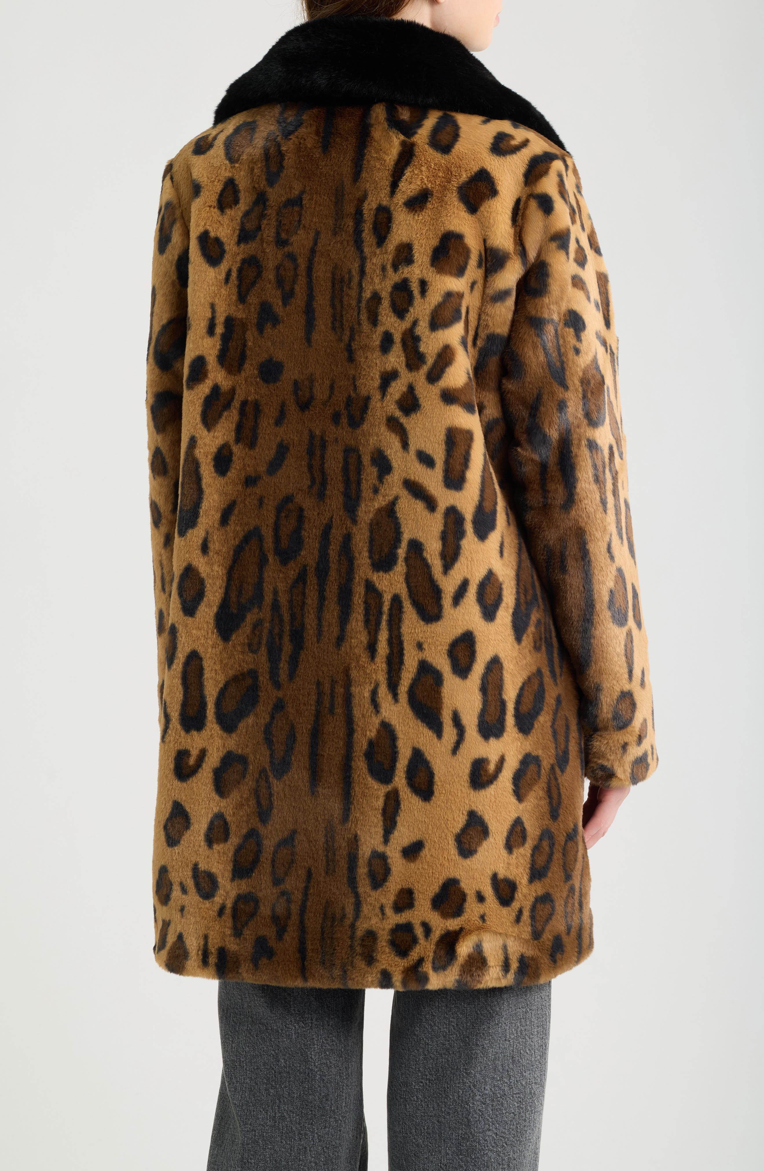 Love Token Imani Leopard Faux Fur Coat (Women) | Nordstrom