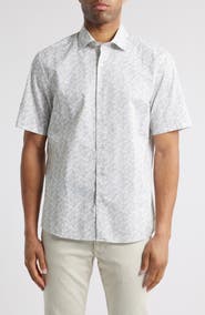 Robert Barakett Fendlake Short Sleeve Woven Button-Up Shirt