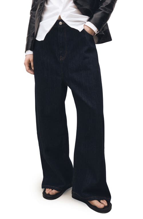 Mango High Waist Wide Leg Jeans In Open Blue