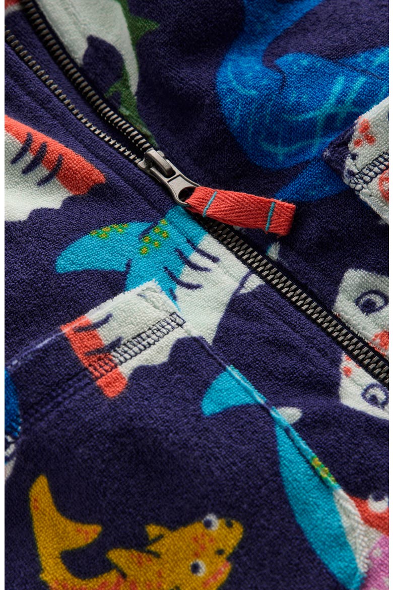 Kids' Shark Terry Cloth Full Zip Hoodie, Alternate, color, NAVY SHARKS