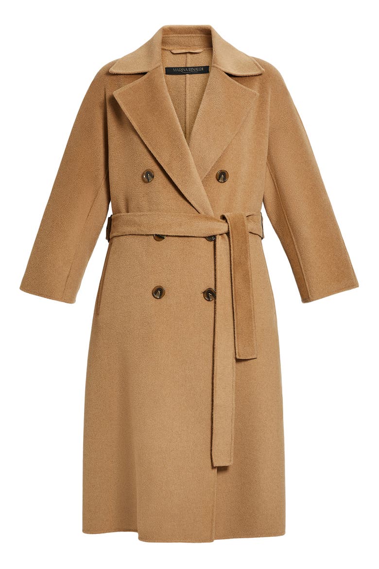Bratto Double Faced Virgin Wool Trench Coat, Alternate, color, CAMEL