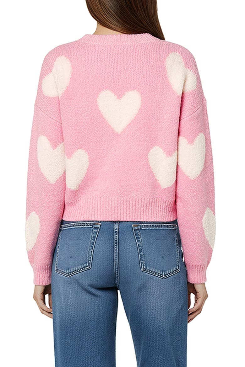 Heart Crewneck Sweater, Alternate, color, PINK CREAM