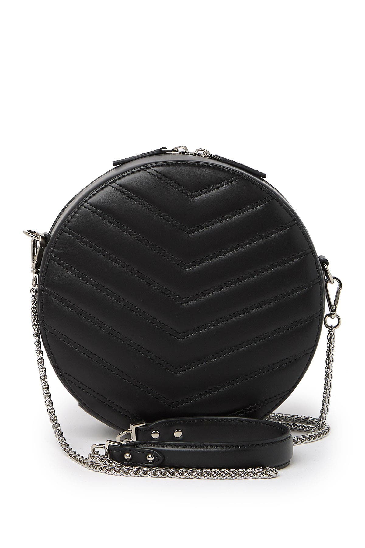 LANCASTER PARIS Small Round Quilted Leather Crossbody Bag, Alternate, color, 